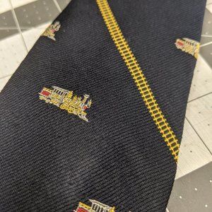 Vintage Smithsonian Museum 3" Train Silk Poly Blend Men's Necktie